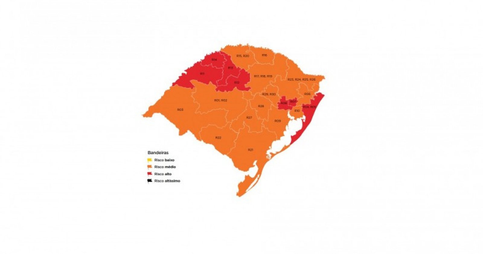 Imagem ilustrativa: Estado acata recurso e região de Passo Fundo segue na bandeira laranja