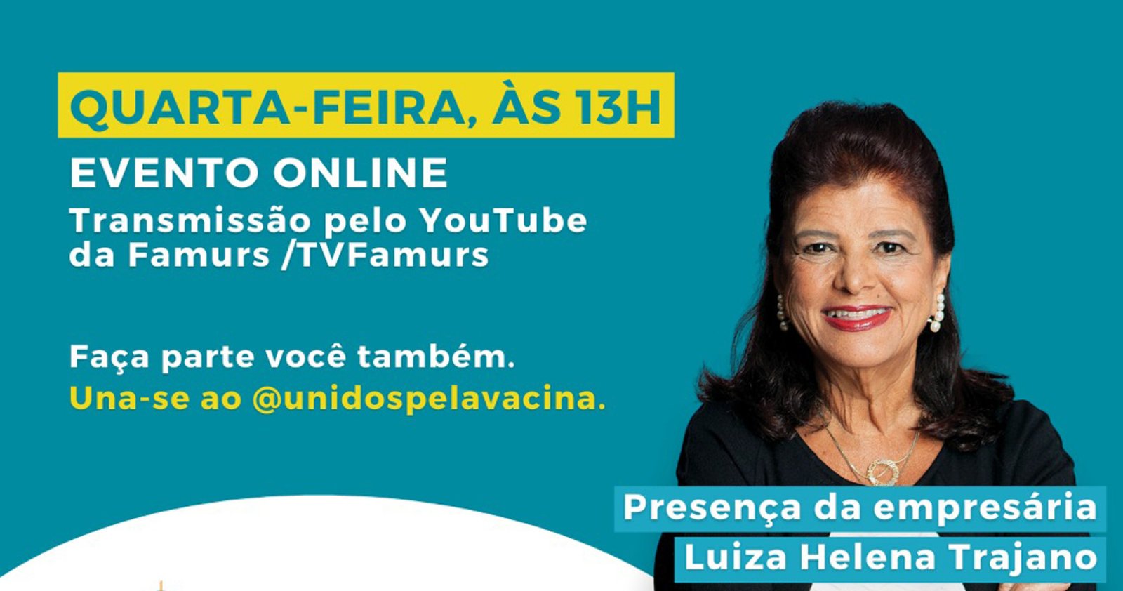 Imagem ilustrativa: Famurs e Luiza Helena Trajano convidam os municípios gaúchos para Movimento Unidos pela Vacina