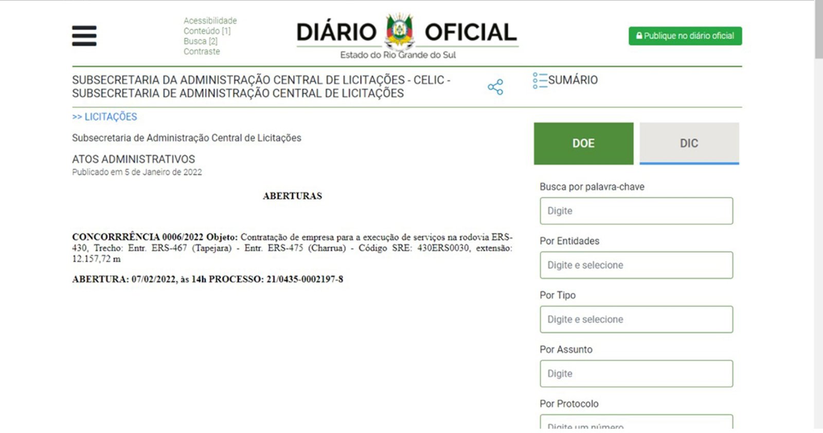 Imagem ilustrativa: Empresa responsável pelo asfaltamento da estrada entre Tapejara e Charrua será conhecida em 07-02
