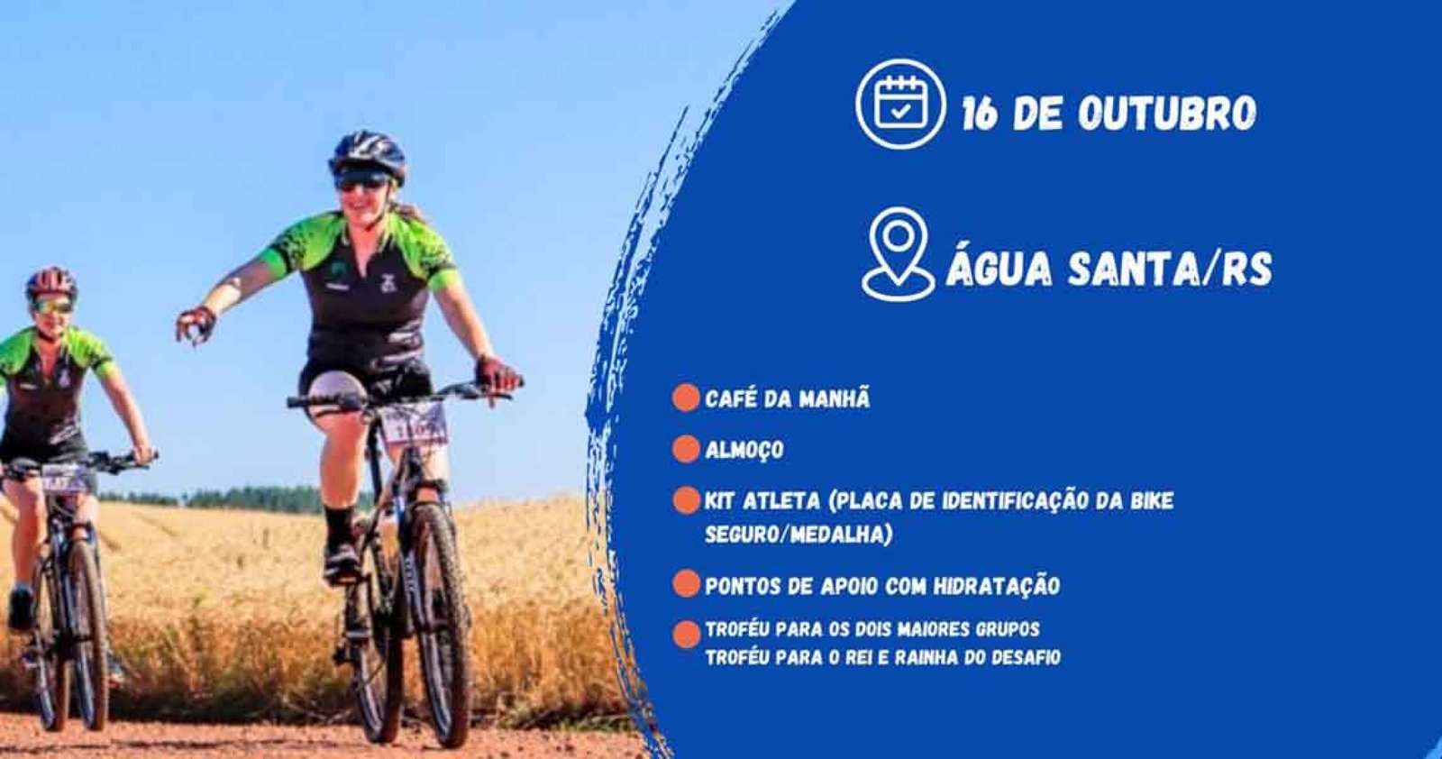 Imagem ilustrativa: 2º Pedal das Águas será realizado em outubro