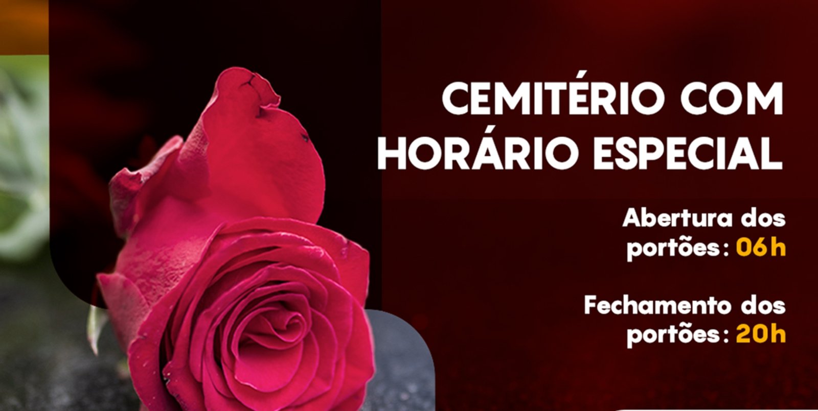 Imagem ilustrativa: Atenção aos horários de funcionamento do Cemitério Municipal para este feriado de finados