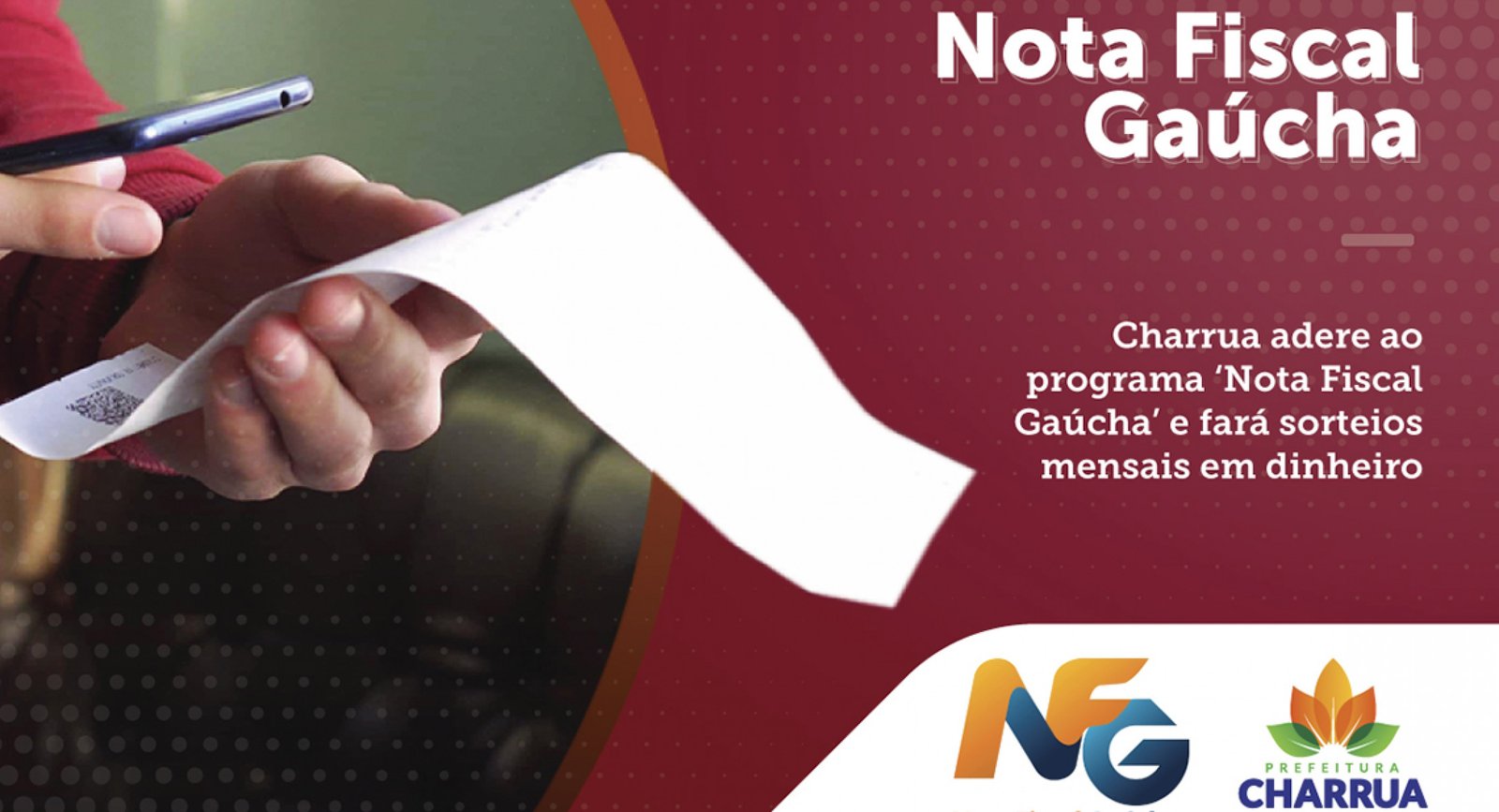 Imagem ilustrativa: Charrua adere ao programa ‘Nota Fiscal Gaúcha’ e fará sorteios mensais em dinheiro