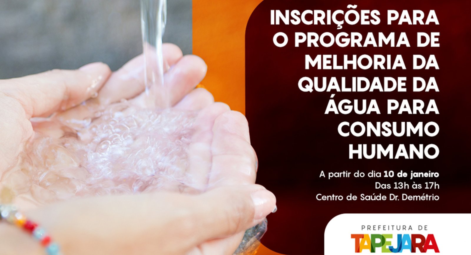 Imagem ilustrativa: Abertas as inscrições para o Programa de Melhoria da Qualidade da Água Para Consumo Humano