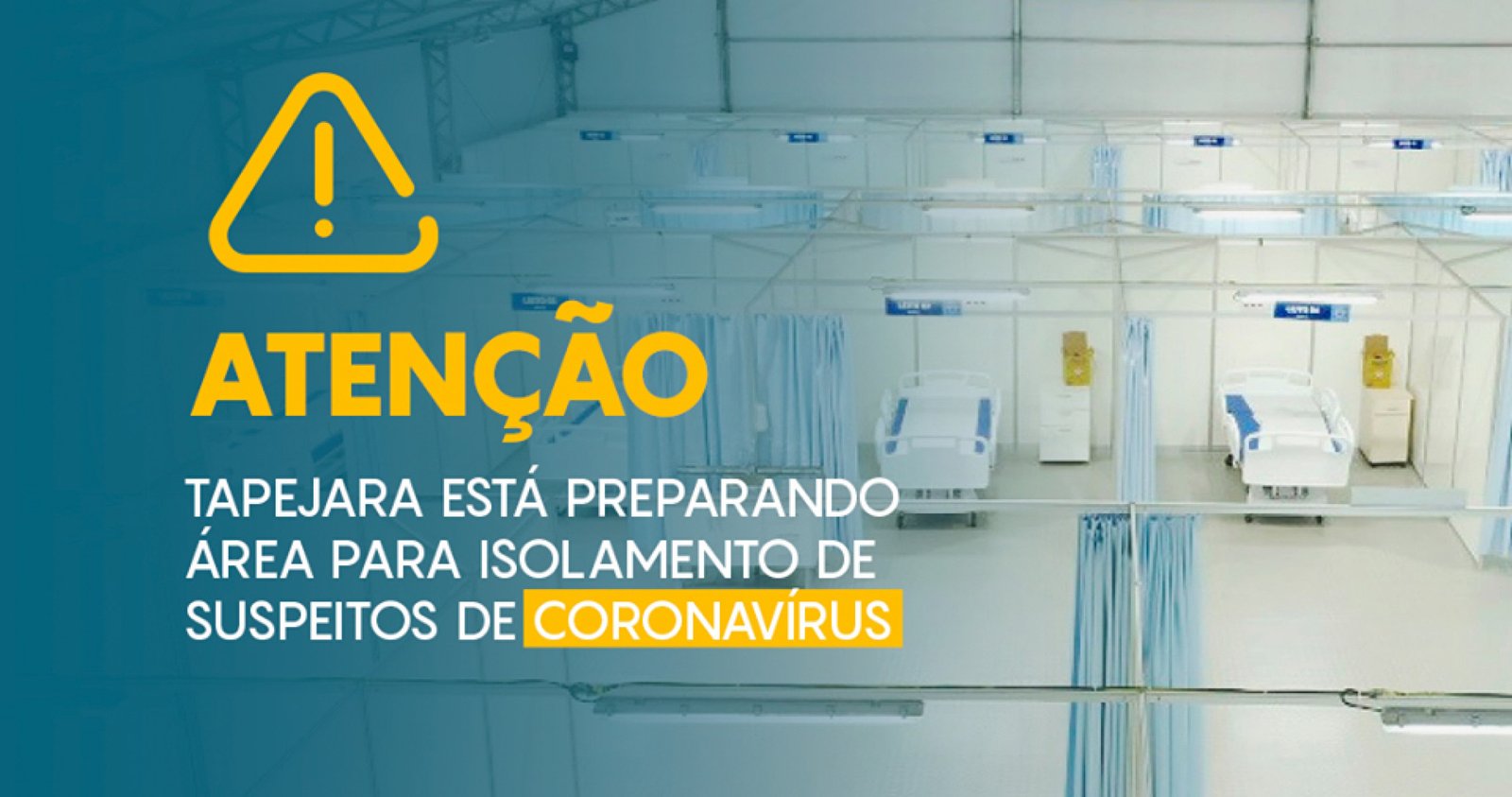Imagem ilustrativa: Prefeitura de Tapejara prepara leitos para isolamento de casos suspeitos de Coronavírus