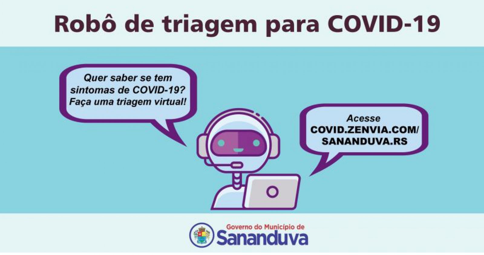 Imagem ilustrativa: Sananduva dispõe de sistema virtual de triagem para COVID-19