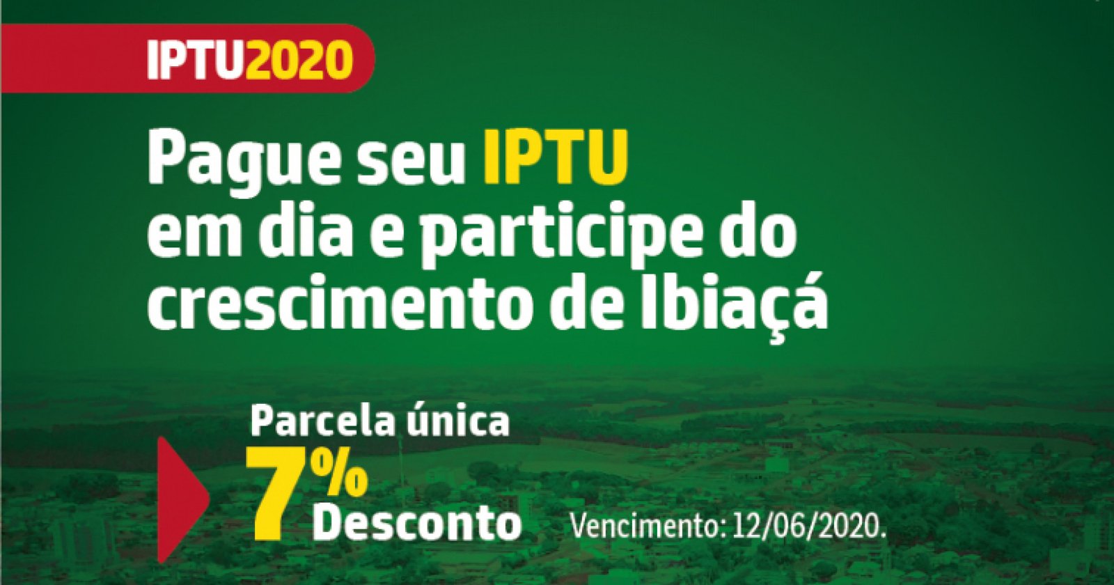 Imagem ilustrativa: Governo de Ibiaçá concede desconto no IPTU
