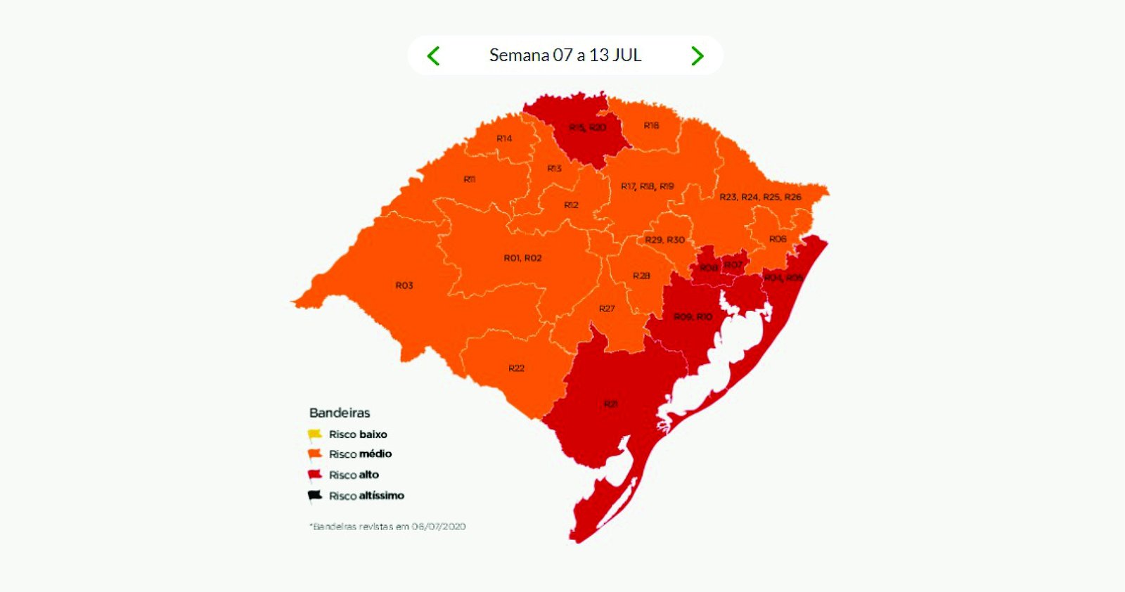Imagem ilustrativa: Tapejara e região estão de volta à bandeira laranja
